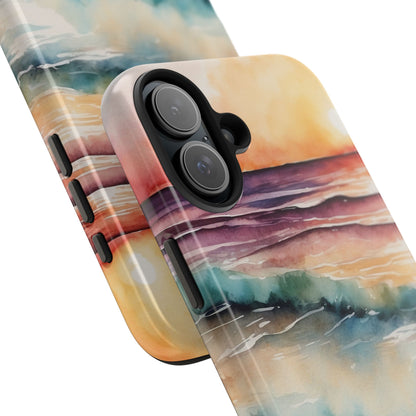 Sunset Waves iPhone Case – Vibrant Watercolor Design