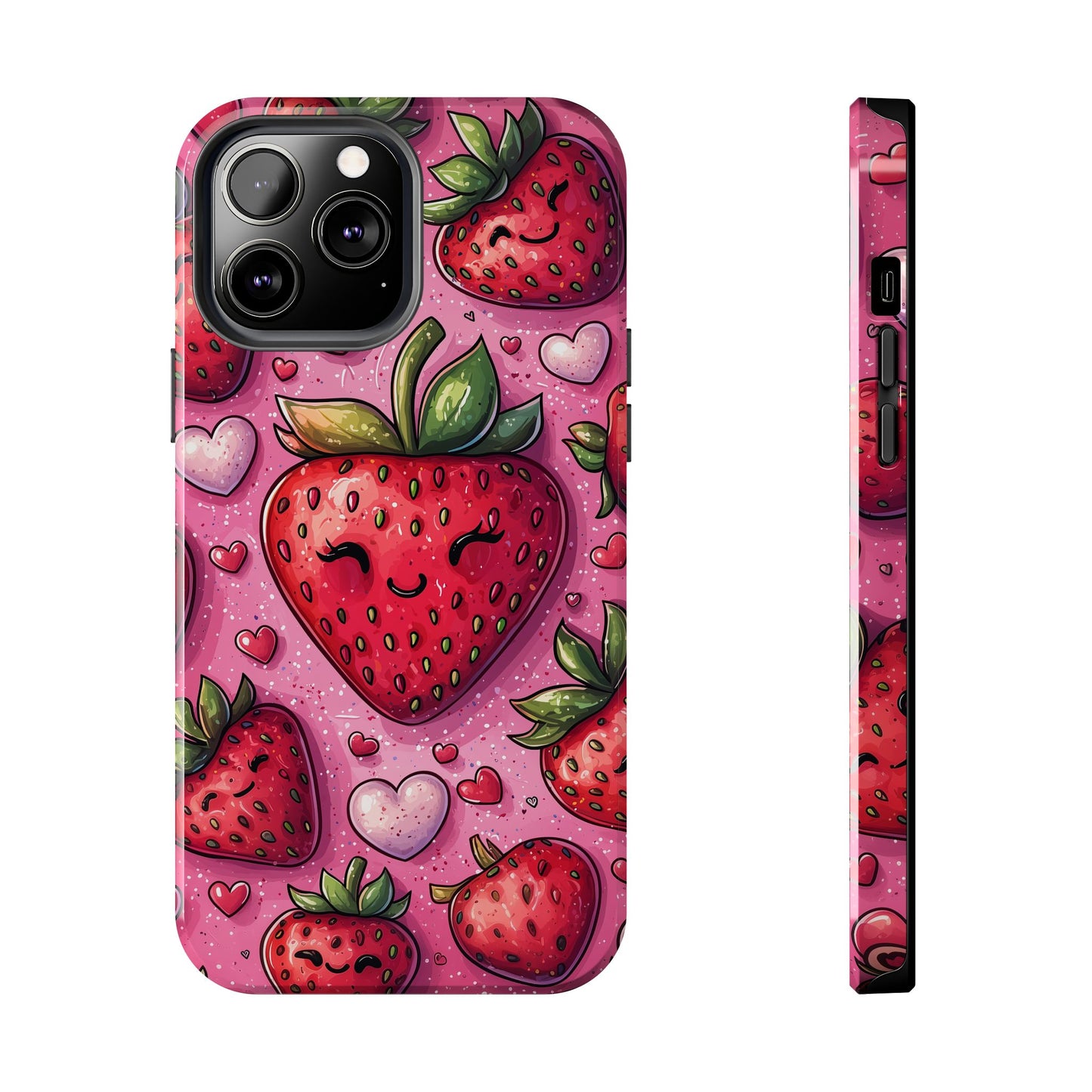 Cute Strawberry Kawaii iPhone Case – Fun Pink Design - BOGO Cases