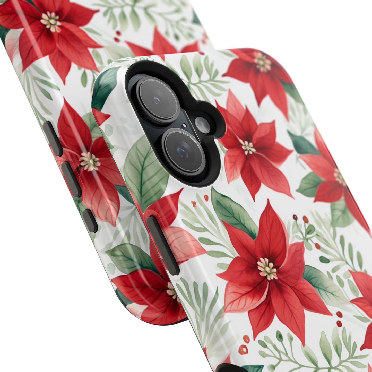 Festive Poinsettia Holiday Pattern – MagSafe iPhone Series Case