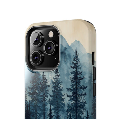 Misty Forest iPhone Case - Nature-Inspired Mountain Scene Protective Cover