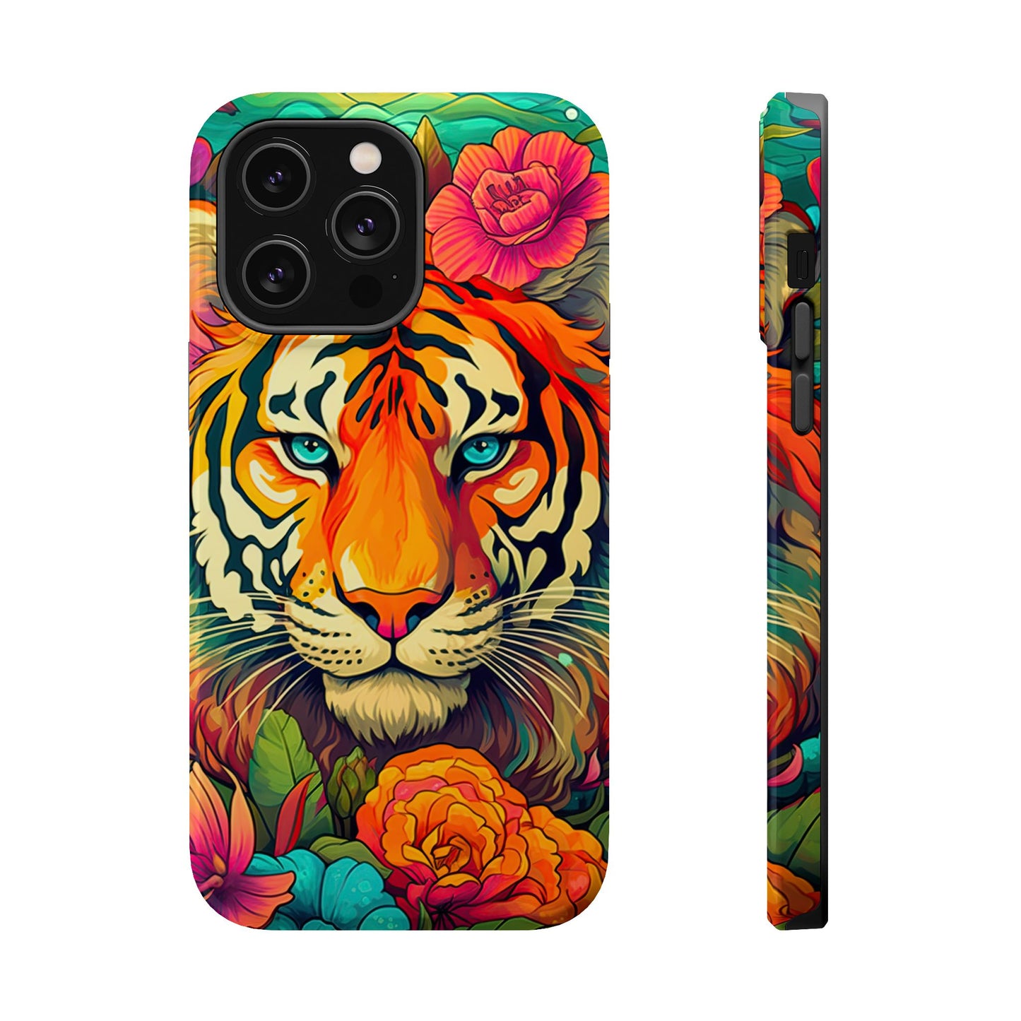 Fierce Rainbow Tiger Art - MagSafe iPhone Case