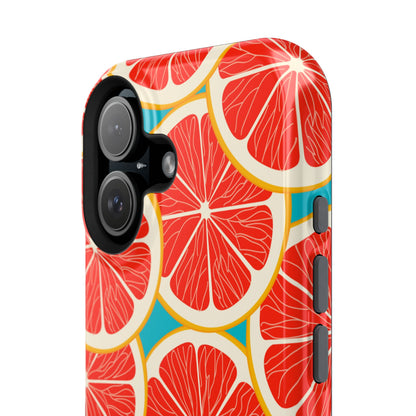 Ruby Grapefruit Pop Tough MagSafe iPhone Case – Vibrant Citrus Design, Shock-Resistant Protection