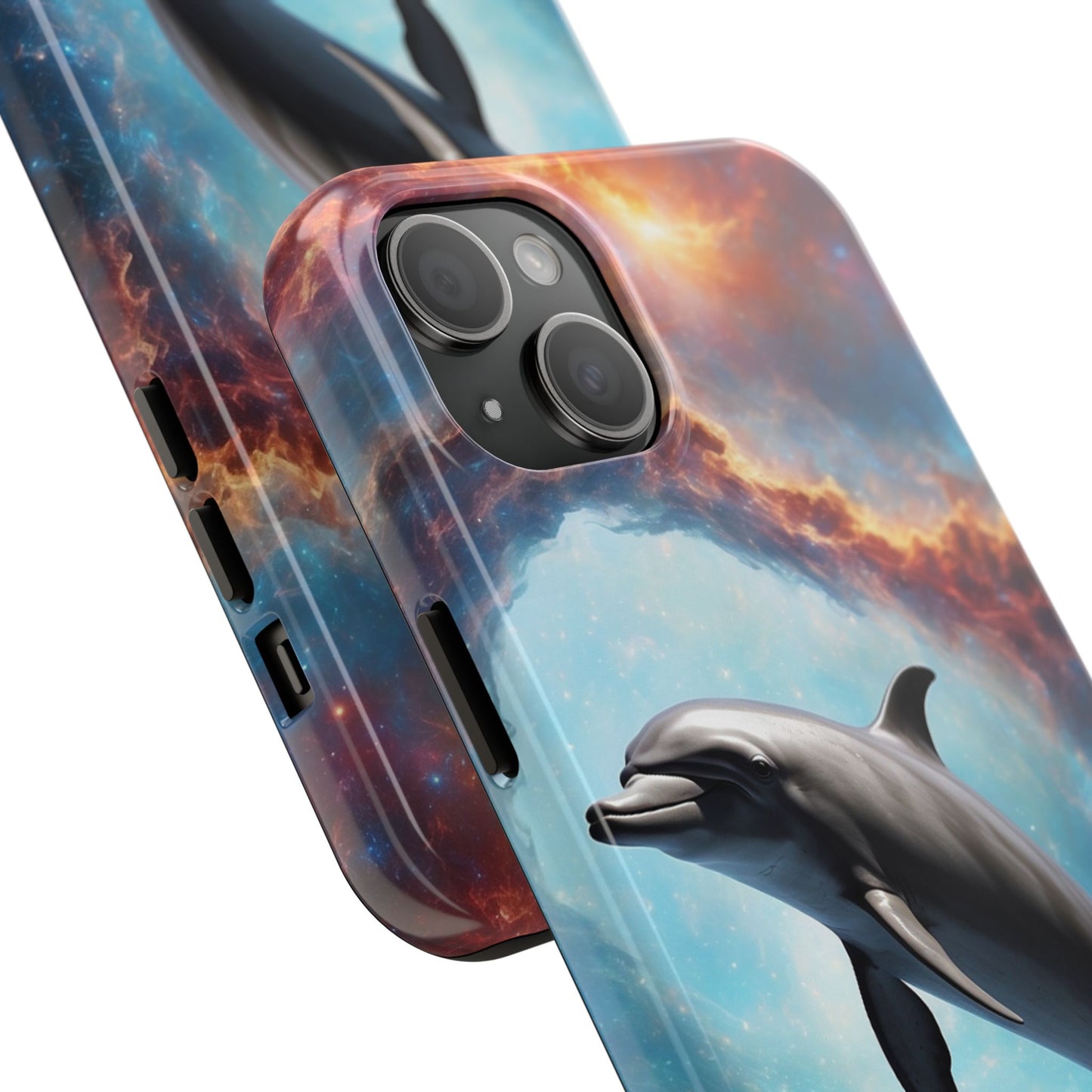 Cosmic Dolphin Space Vibes - iPhone Case