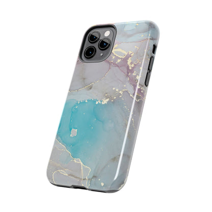 Sky Blue & Purple Marble Wave – iPhone Case with Fluid Swirl Pattern