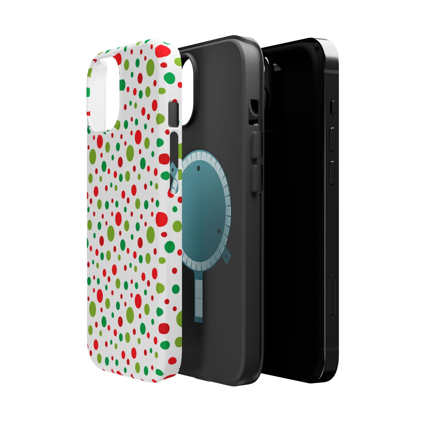 Red & Green Christmas Polka Dots – MagSafe iPhone Case