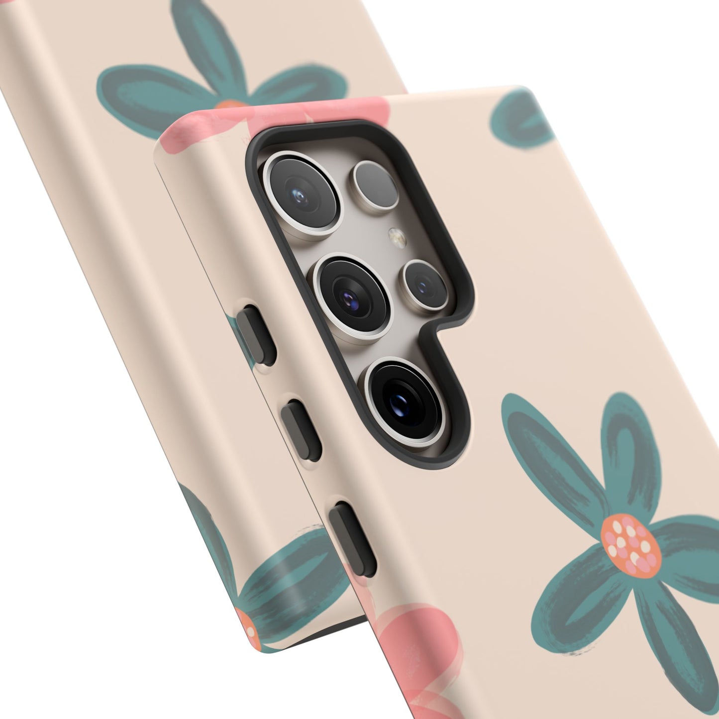 Vintage Floral Tough Samsung Galaxy Case – Soft Matte Finish with Dual-Layer Protection