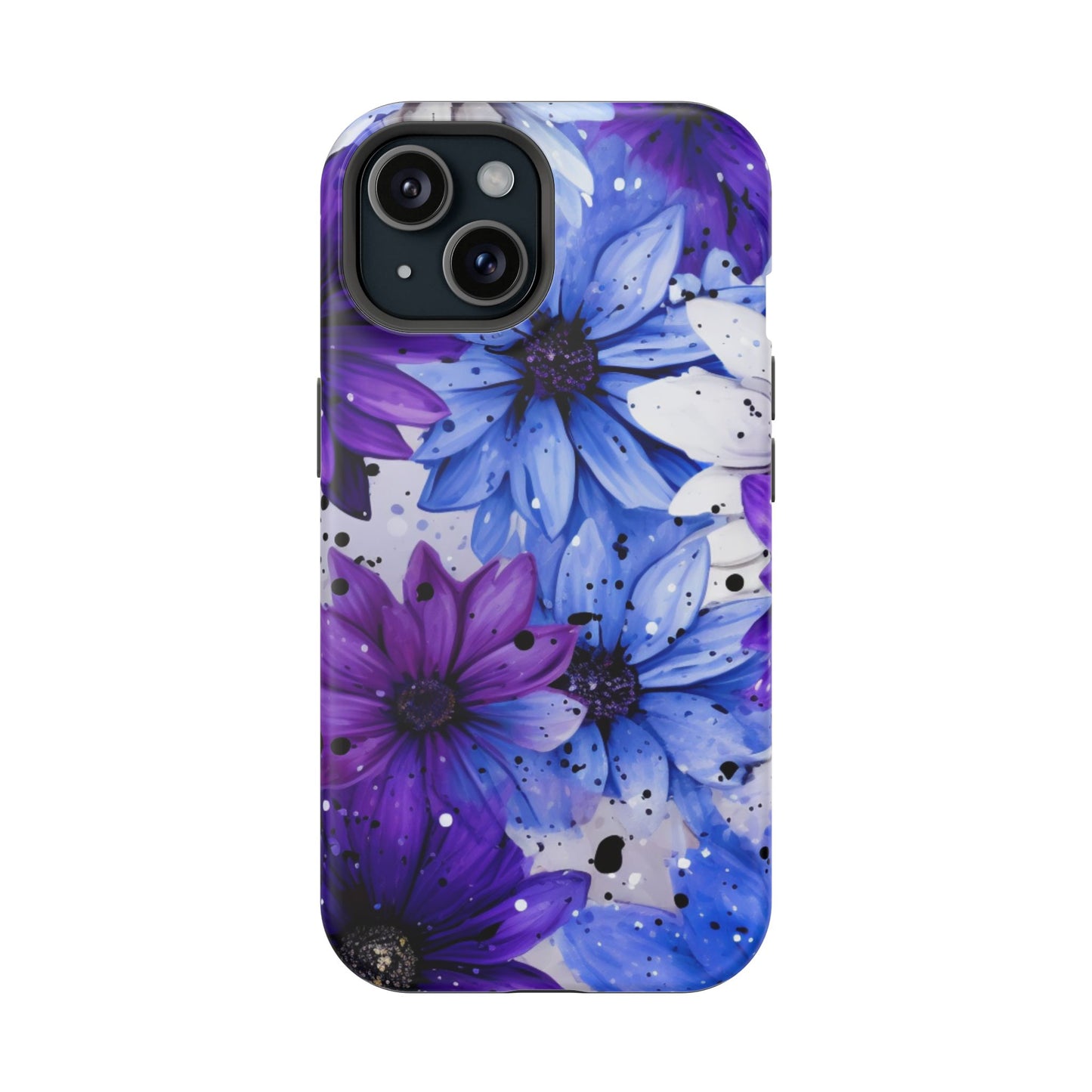 Vibrant Purple & Blue Floral Splash - MagSafe iPhone Series Case