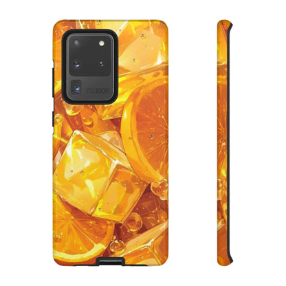 Citrus Splash Samsung Galaxy  Case – Bright Orange Slices & Ice, Dual-Layer Protection