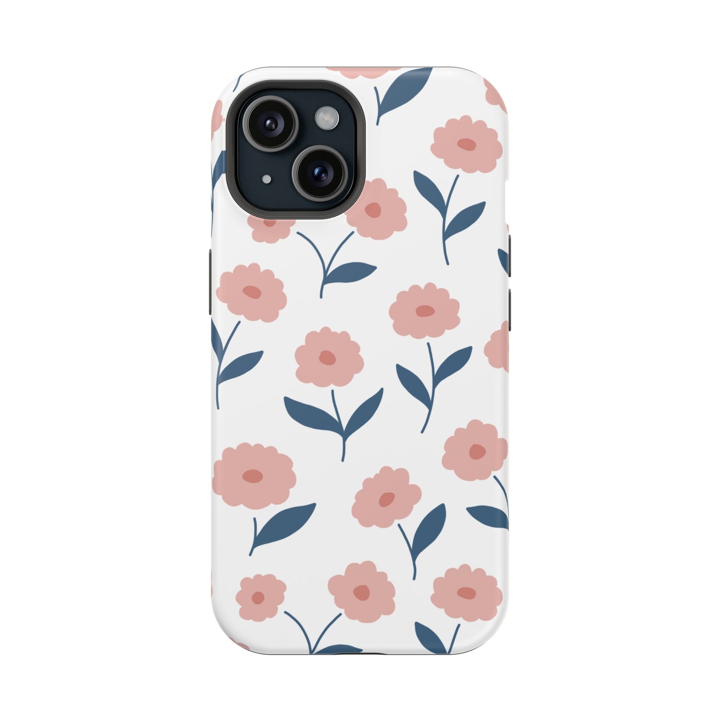 Playful Pink Floral Tough MagSafe  iPhone Case – Soft Pastel Design, Slim & Shockproof