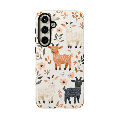 Samsung Galaxy Case: Smiley Goats & Dried Flowers – Vintage Charm