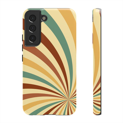 Earthy Retro Swirl Samsung Galaxy Case – Dual-Layer Protection with 70s-Inspired Earth Tones