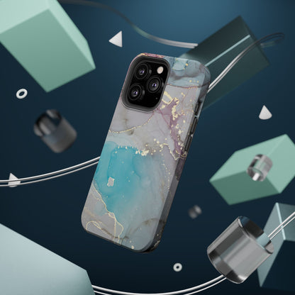 Sky Blue & Purple Marble Wave – MagSafe Case with Dreamy Marble Design