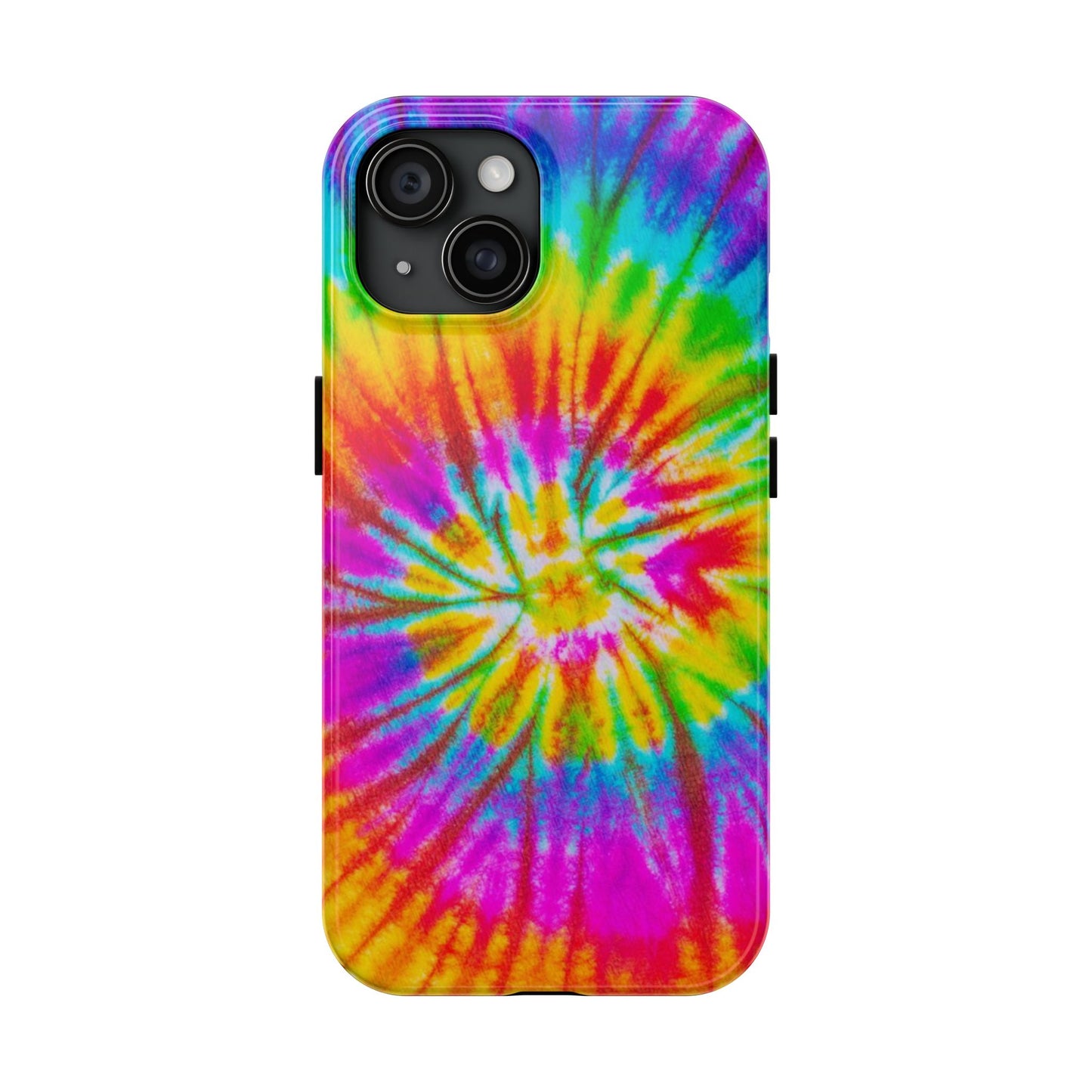 Rainbow Spiral Tie-Dye iPhone Case – Bright & Retro Design