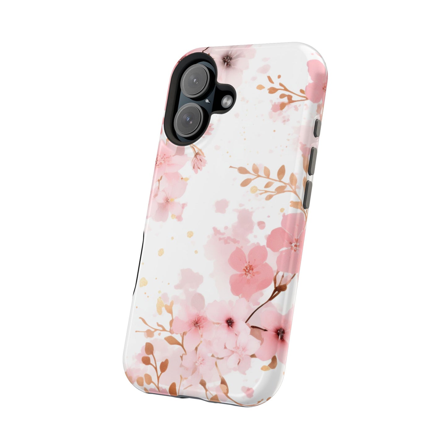 Soft Pink Cherry Blossom MagSafe Case – Floral Elegance with Wireless Charging