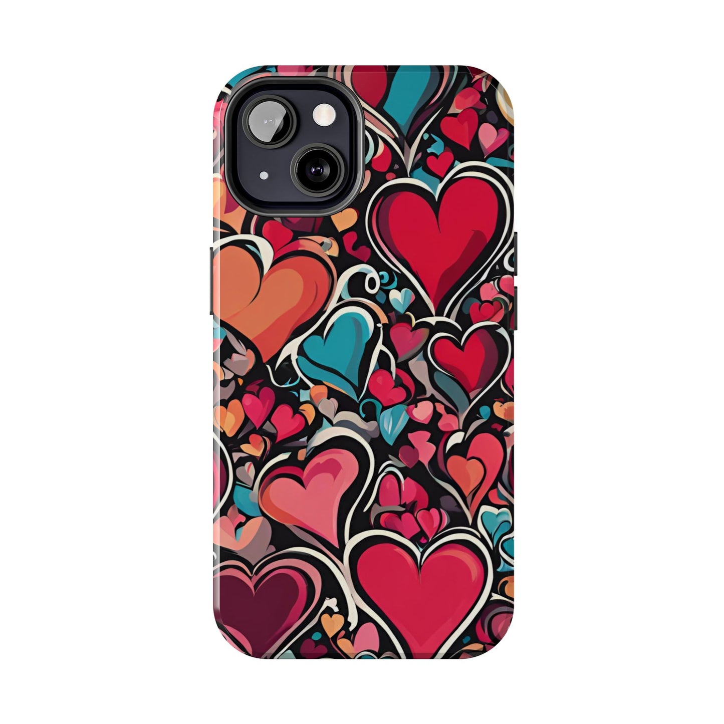 Vibrant Multicolor Heart Art – iPhone Case