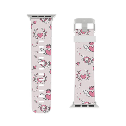 Pink Love Icons Apple Watch Band