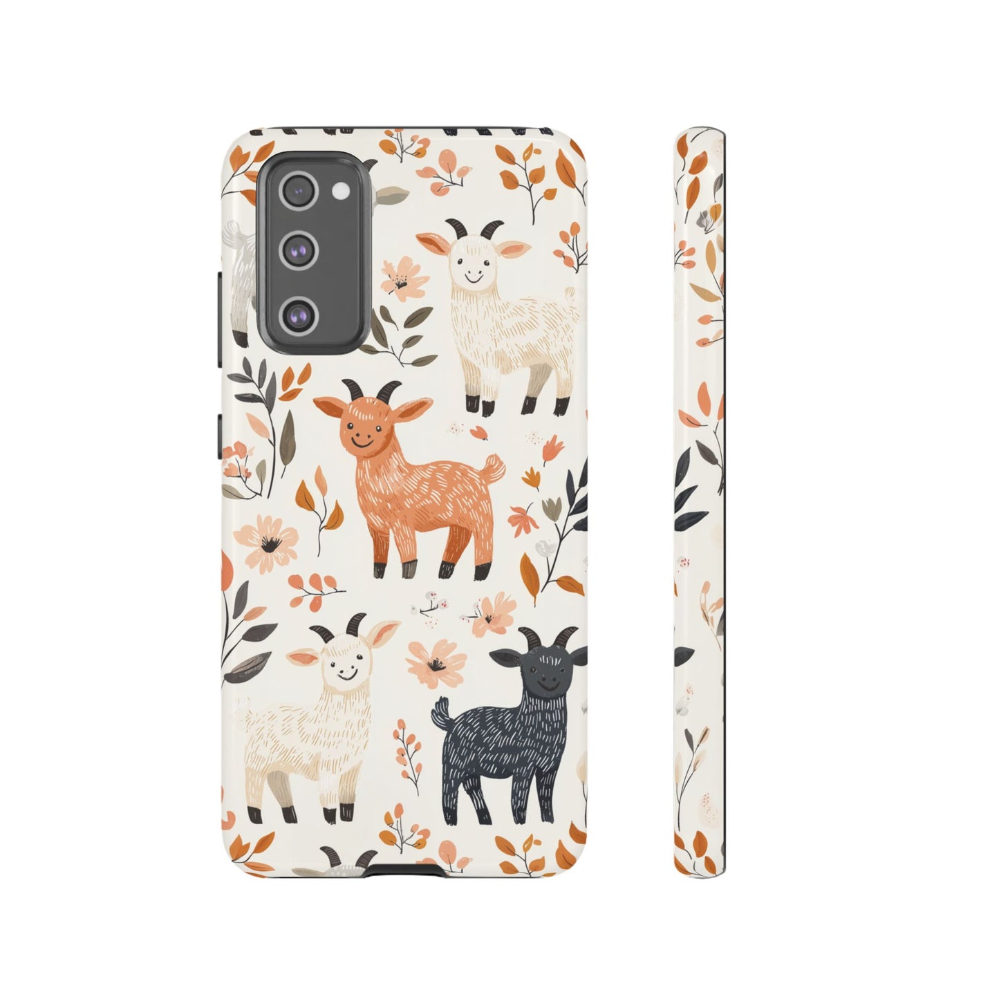 Samsung Galaxy Case: Smiley Goats & Dried Flowers – Vintage Charm