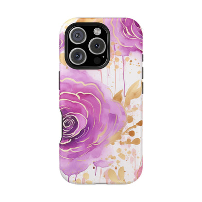 Radiant Purple & Gold Floral - MagSafe iPhone Series Case