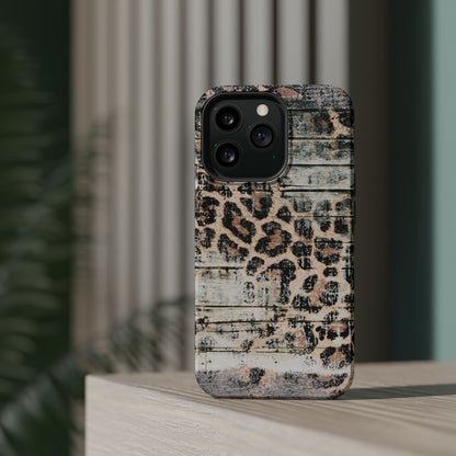 Rustic Leopard Wood Print - MagSafe iPhone Series Case