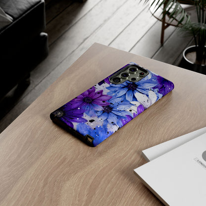 Vibrant Purple & Blue Floral Splash - Samsung Galaxy Series Case