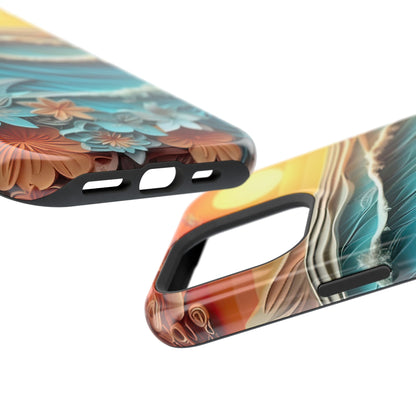 Tropical Sunset Paper Art Ocean – iPhone Series Case