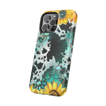 Boho Turquoise Sunflower Lace - MagSafe iPhone Series Case