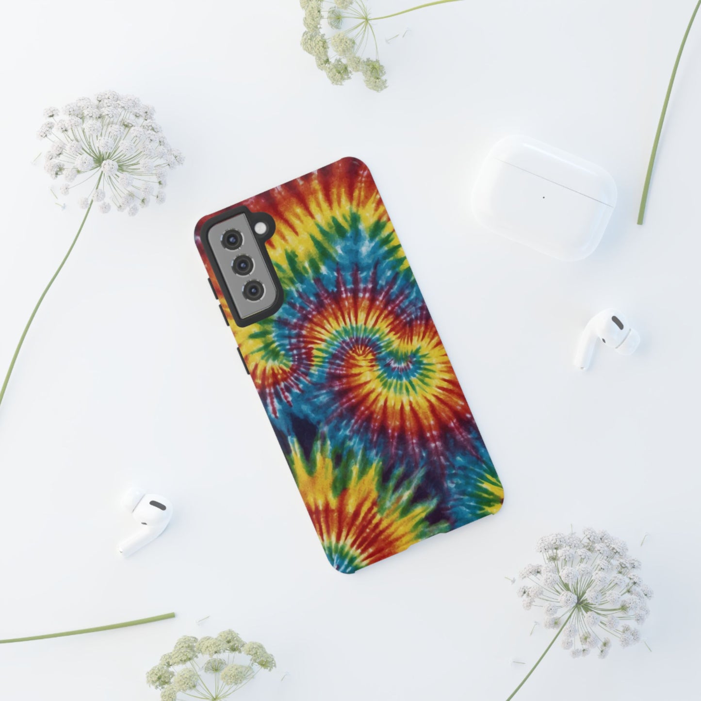 Vibrant Tie-Dye Swirl Samsung Galaxy Case – Retro Rainbow Design