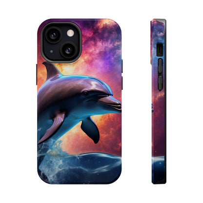 Cosmic Dolphin Galaxy Art - MagSafe-Compatible Case