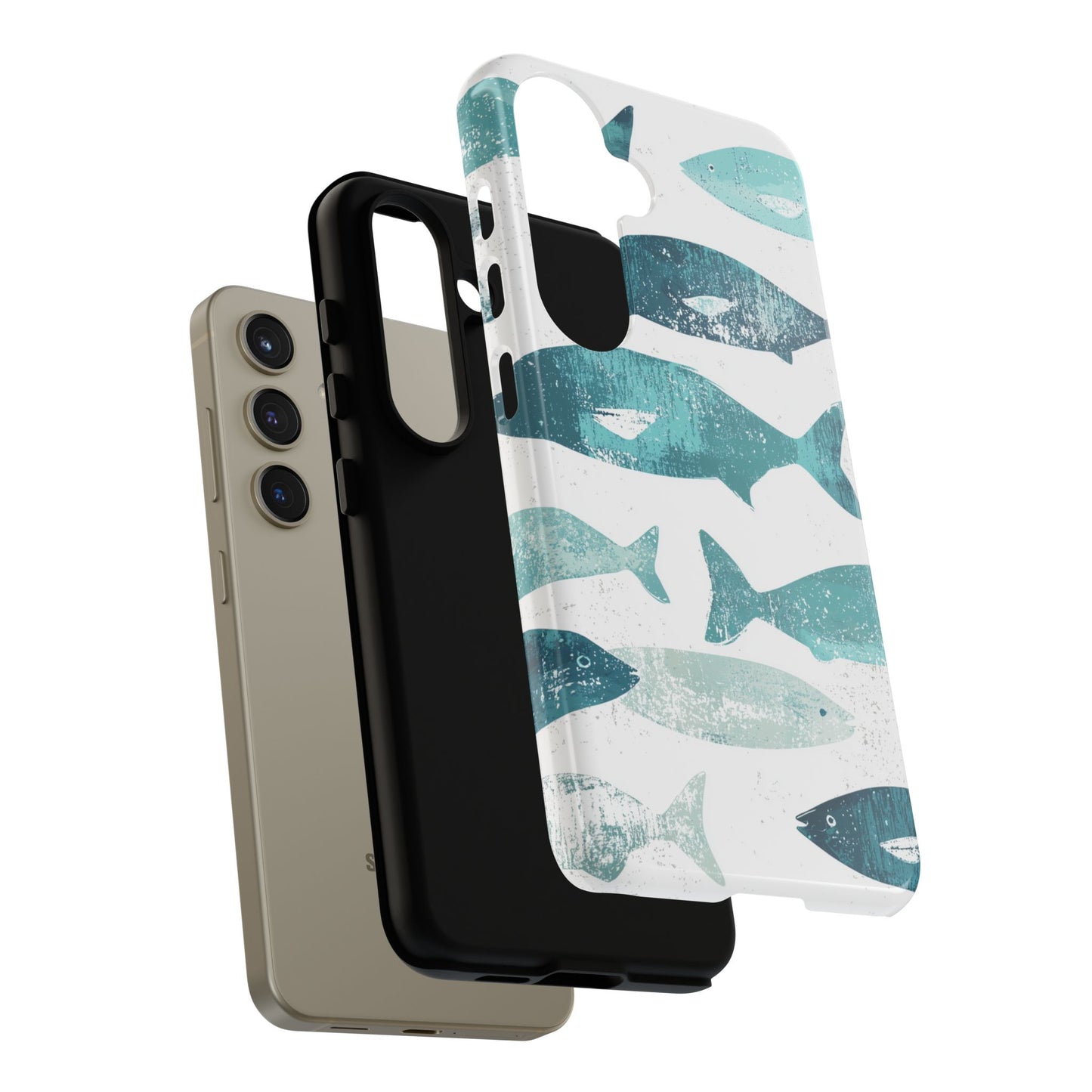 Vintage Blue Fish Print - Samsung Galaxy Series Case