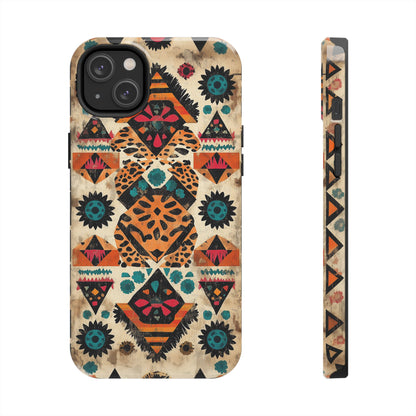 Bohemian Leopard & Tribal Floral Tough iPhone Case – Vibrant Eclectic Design, Dual - Layer Protection - BOGO Cases