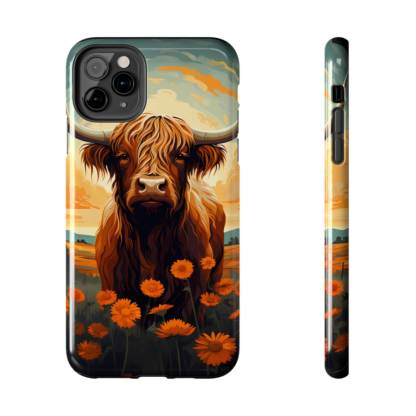 Highland Cow Case | Rustic Farmhouse Floral Design