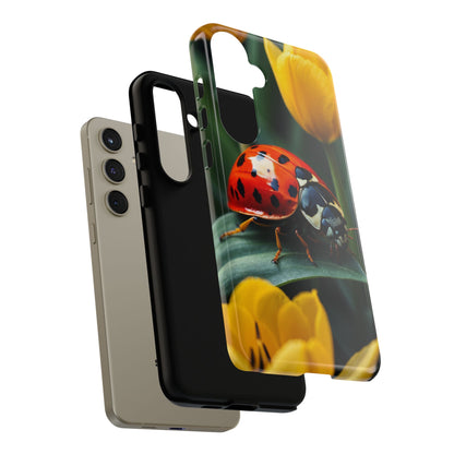 Samsung Galaxy Case: Vibrant Ladybug Amidst a Lush Yellow Flower Garden