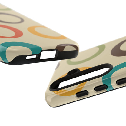 Retro Colorful Rings Samsung Galaxy Case – Shockproof, Matte Finish, Dual-Layer Protection