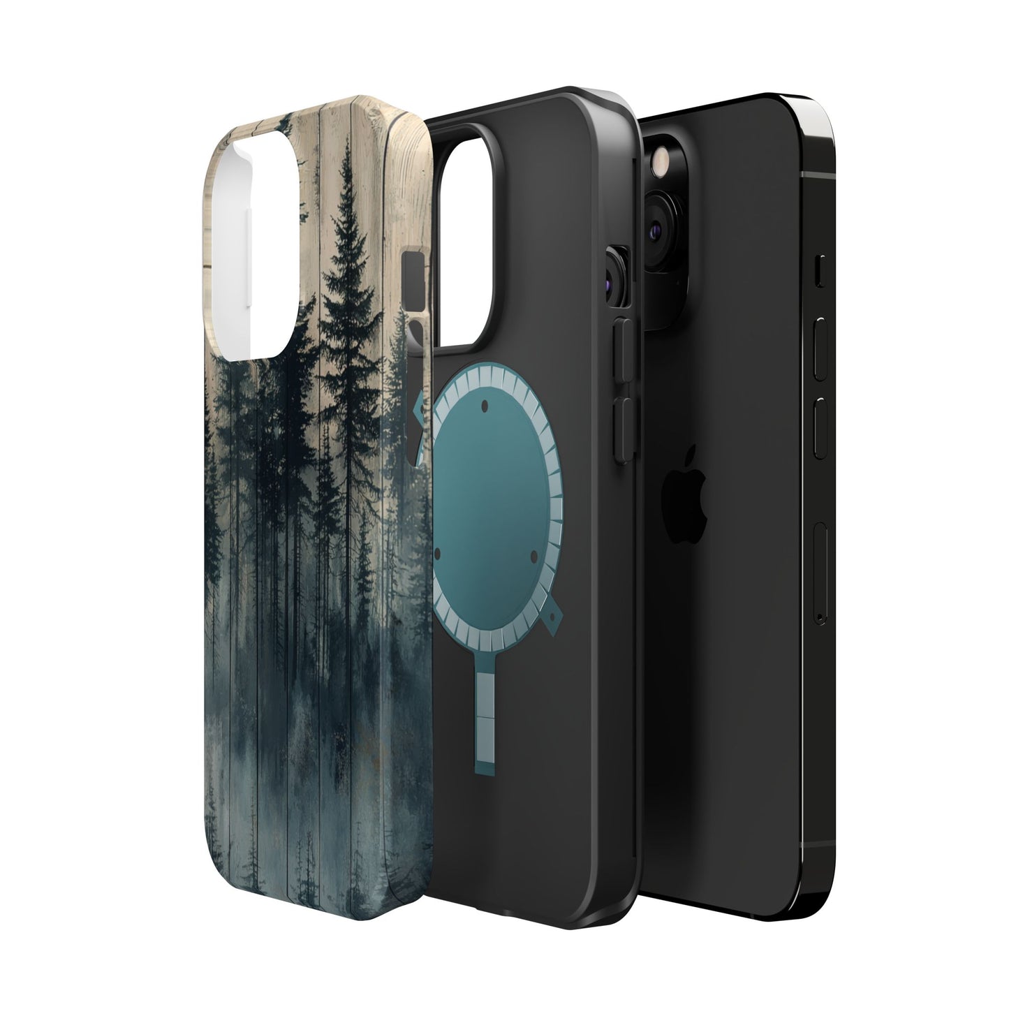 Misty Forest MagSafe iPhone Case - Rustic Nature-Inspired Protective Cover