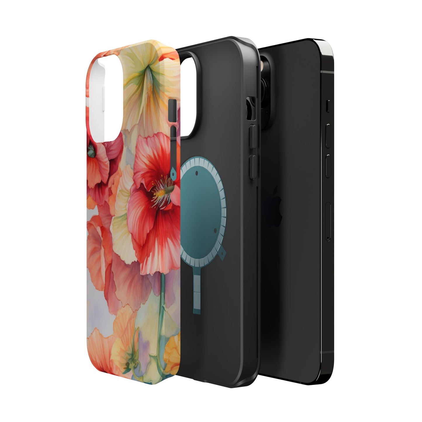 Gumamela Blush Pink Watercolor Floral – MagSafe Compatible iPhone Case