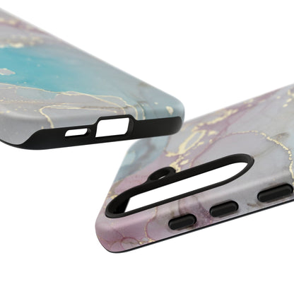 Sky Blue & Purple Marble Wave – Samsung Galaxy Case with Elegant Swirl Design