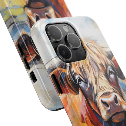 Cute Western Phone Case | Highland Cow | Robust Rocky Mountain-Inspired | Expressionism | Fresco