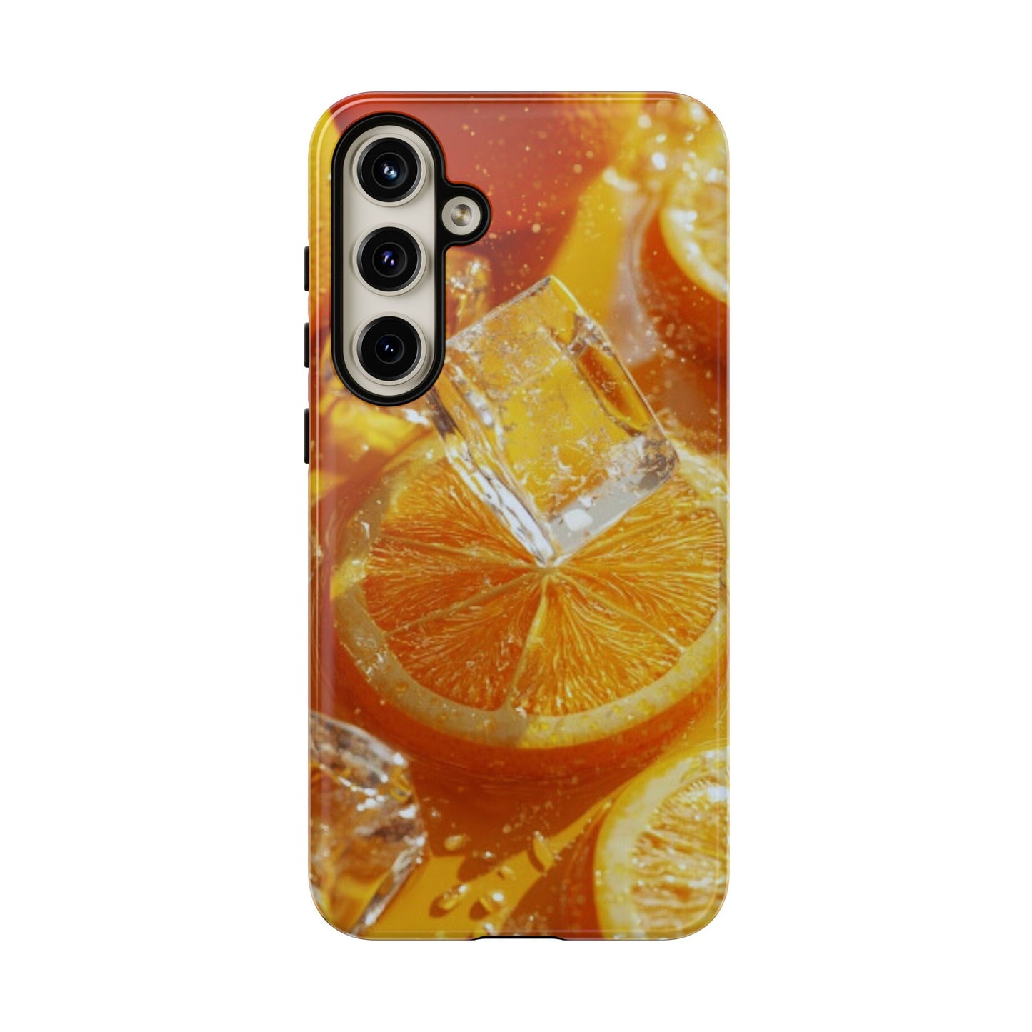 Citrus Orange Splash Samsung Galaxy Case – Dual-Layer Tough Protection, Vibrant Summer Design