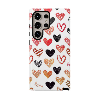 Samsung Galaxy Case: Hand-Drawn Hearts & Love