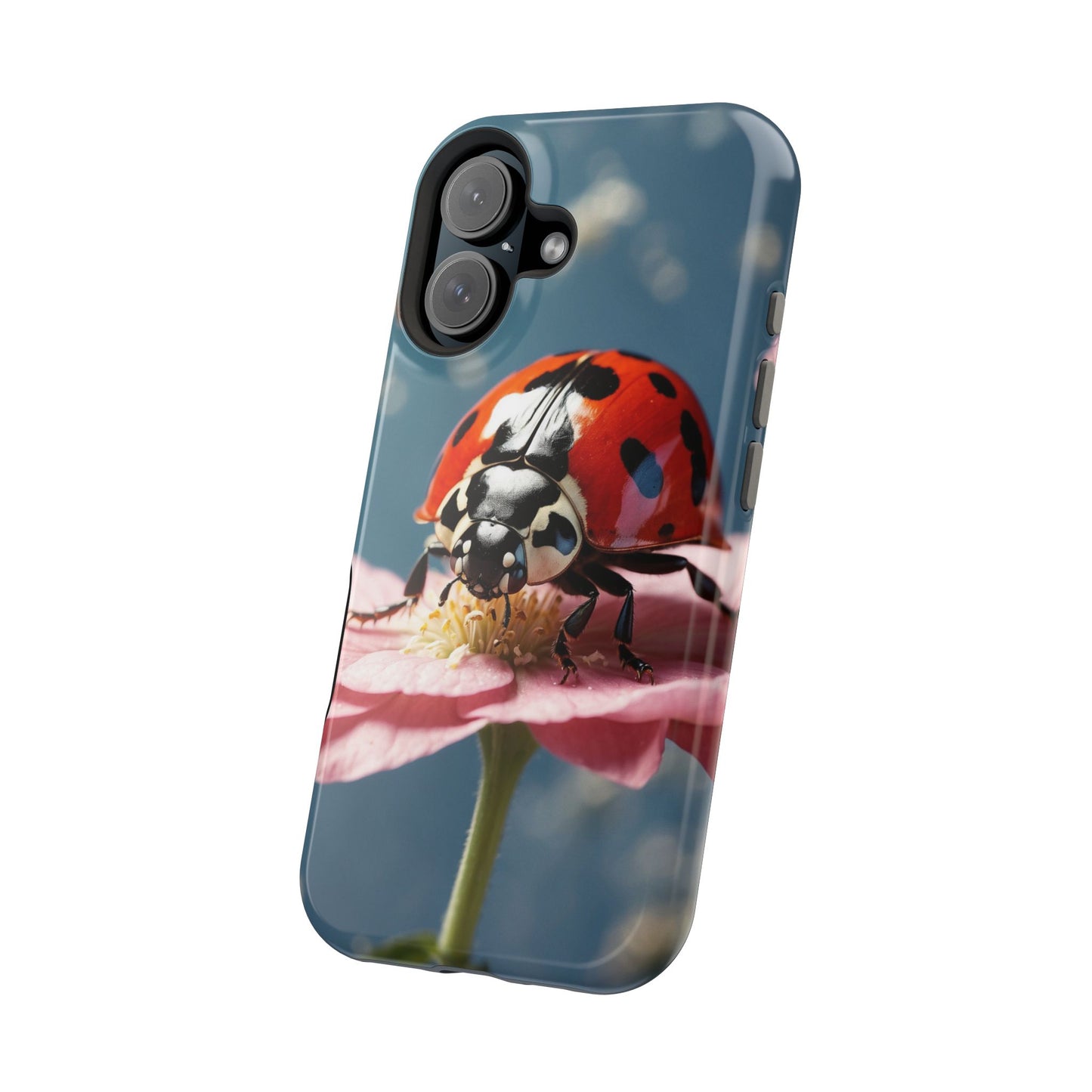 MagSafe iPhone Case: Floral Ladybug Delight