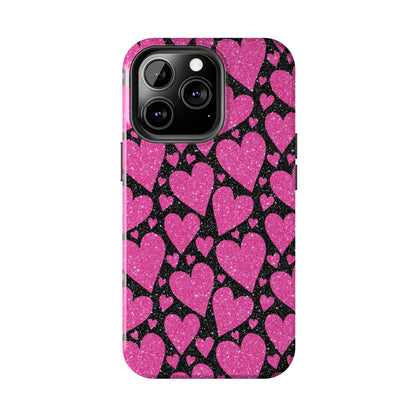 Glitter Hearts iPhone Case