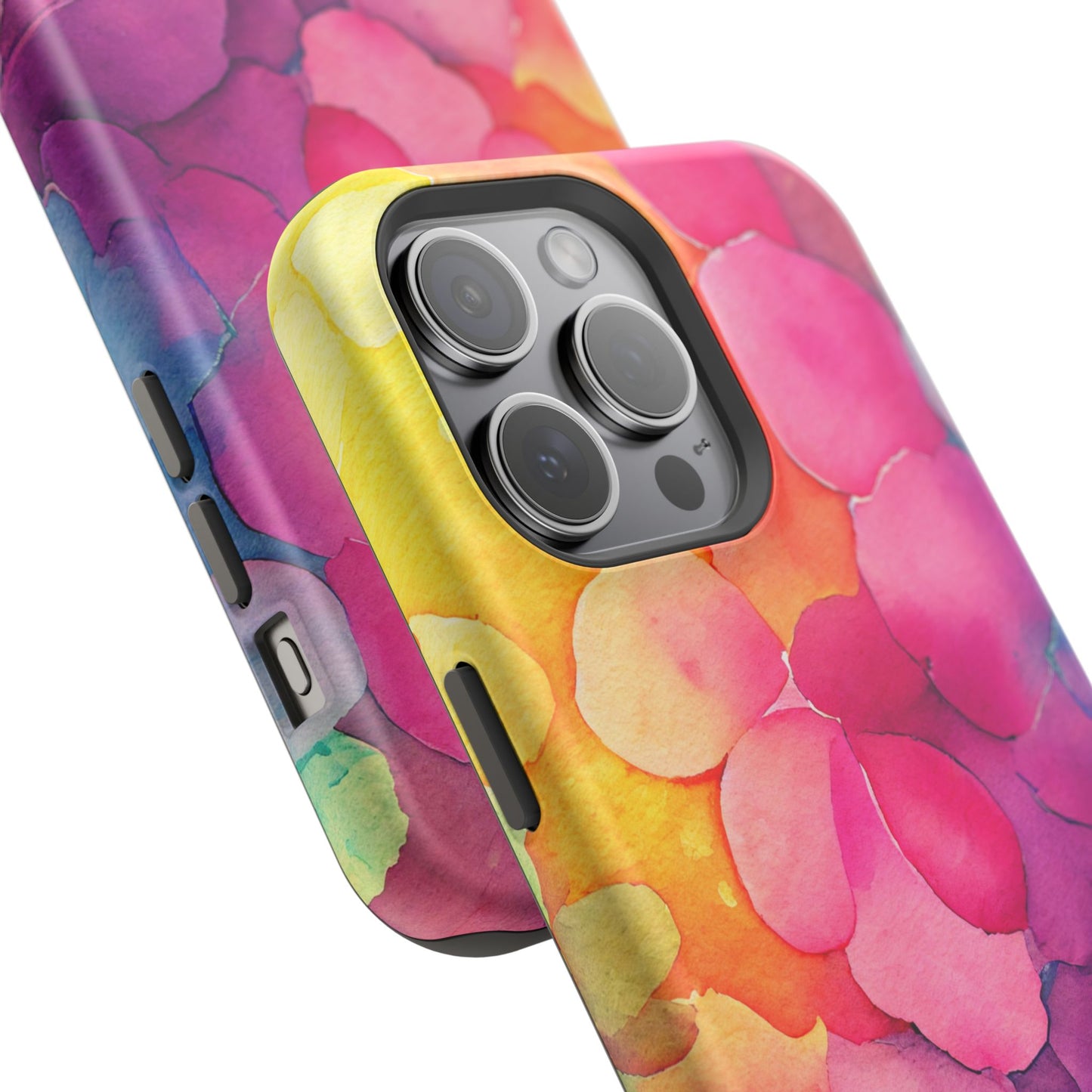 Sunset Petals Watercolor MagSafe iPhone Case – Slim Design, Glossy Finish