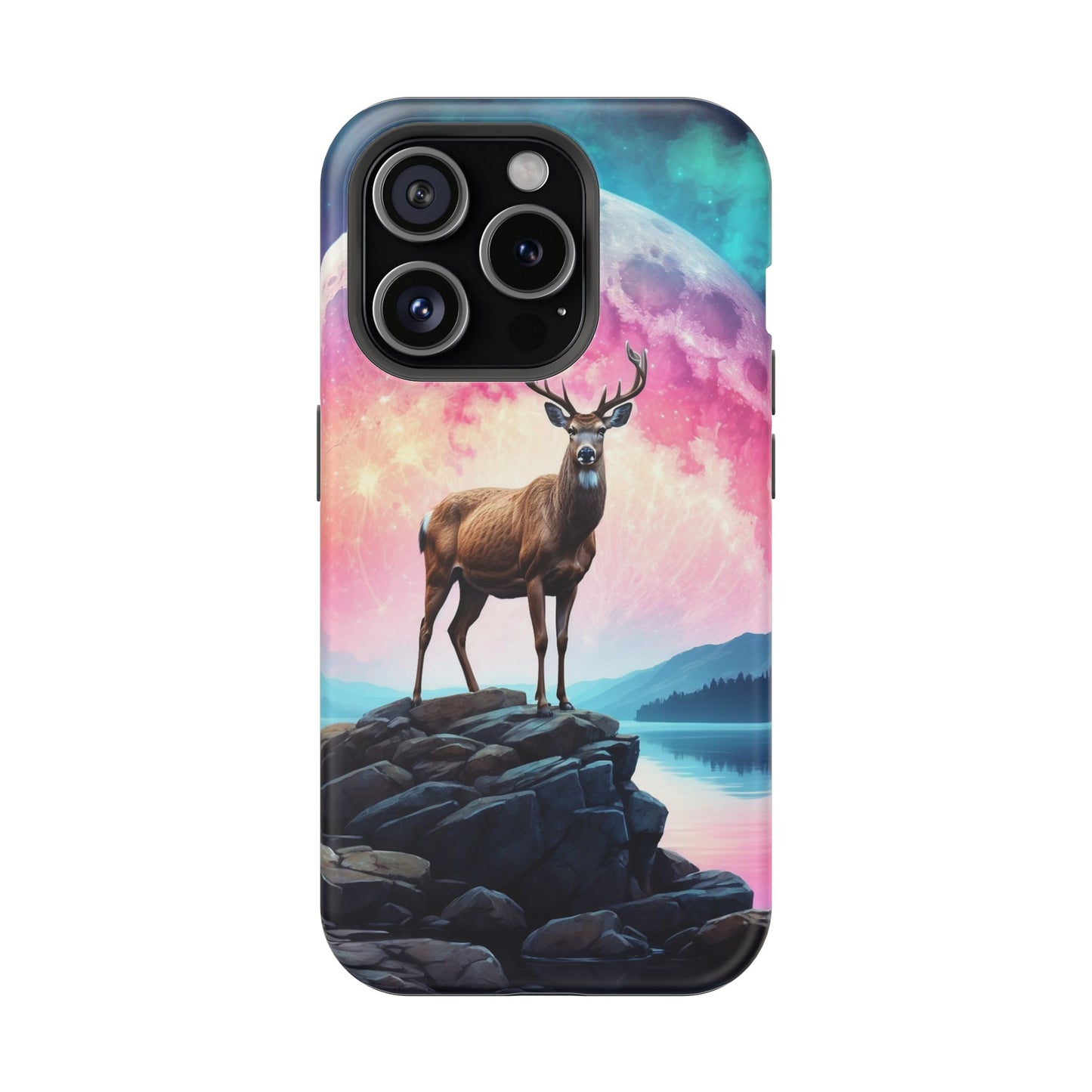 Vibrant Stag in Bloom – MagSafe iPhone Case