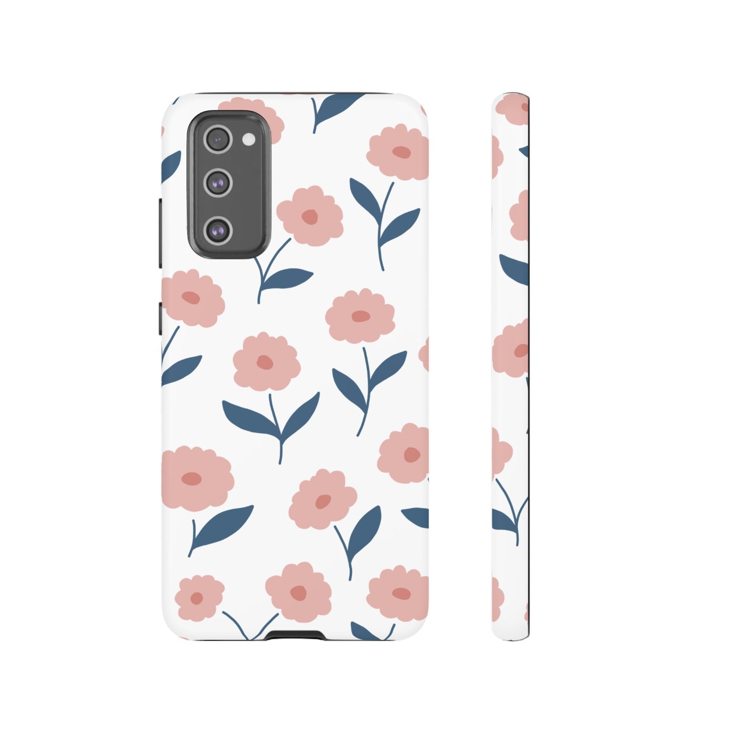 Playful Pink Floral Tough Samsung Galaxy Case – Soft Pastel Design, Slim & Shockproof - BOGO Cases