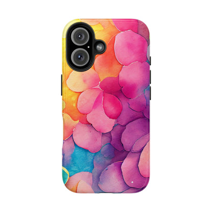 Sunset Petals Watercolor iPhone Case – Slim Design, Glossy Finish