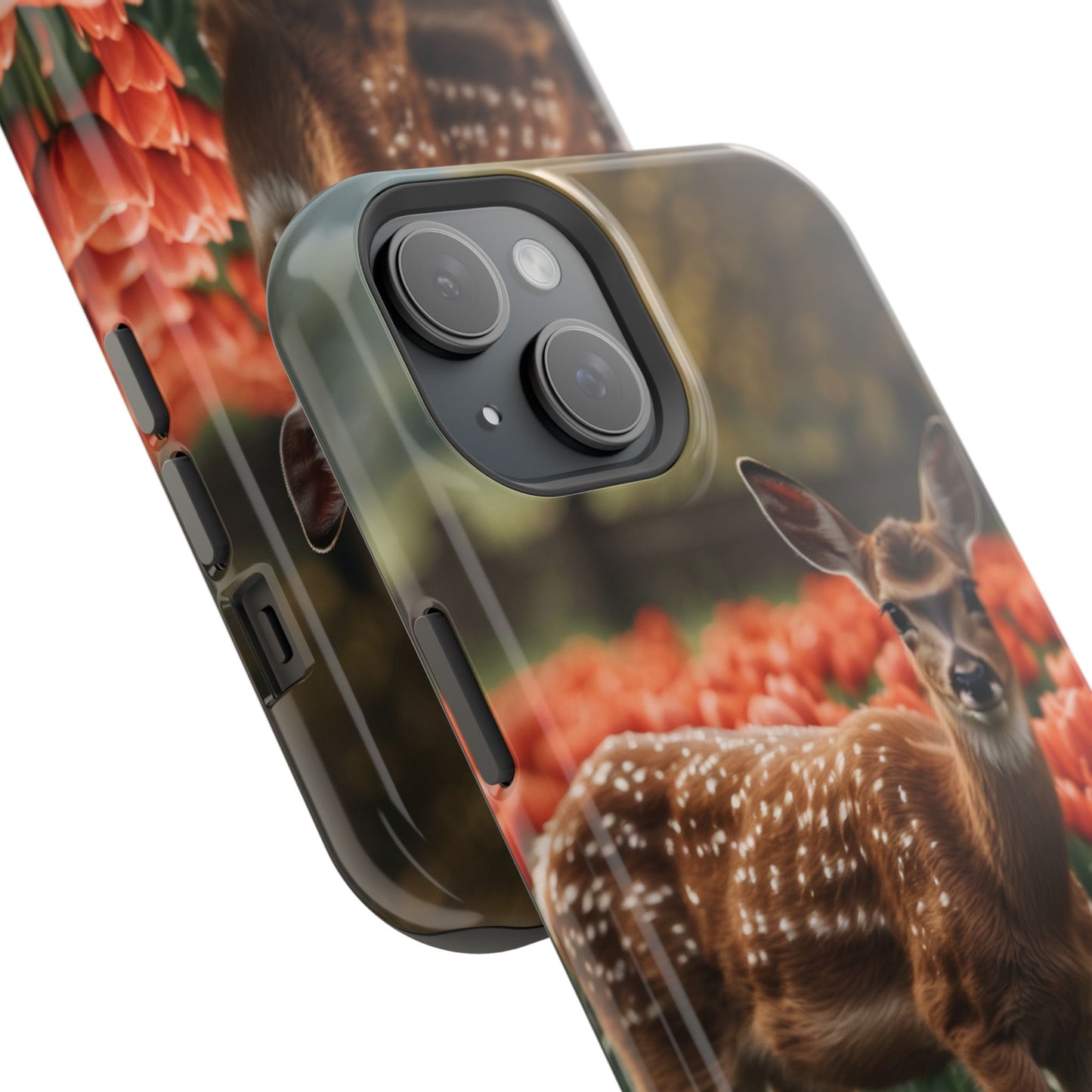 Fawn Among Tulips MagSafe iPhone Case