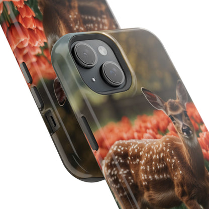 Fawn Among Tulips MagSafe iPhone Case