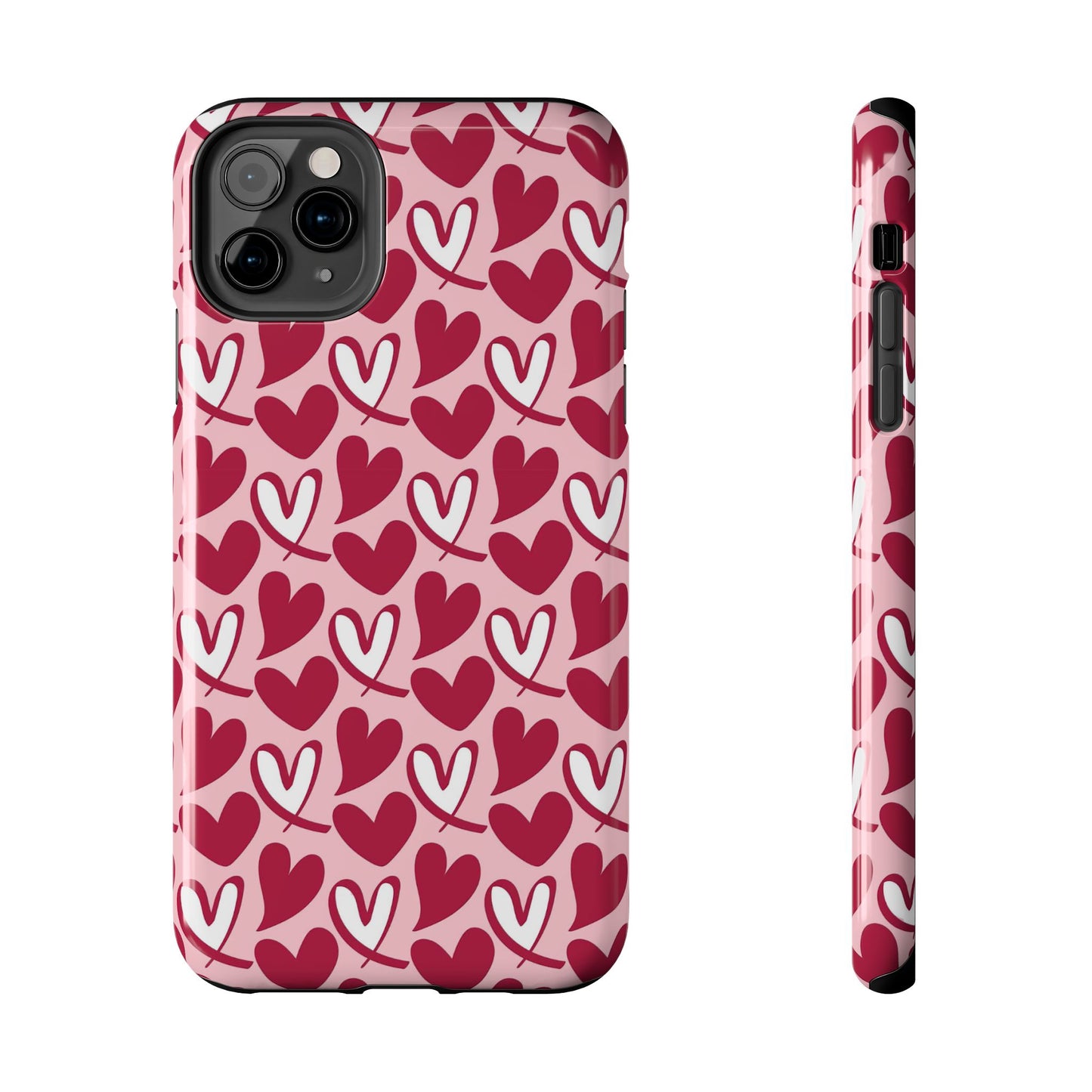 Hand-Drawn Hearts iPhone Case