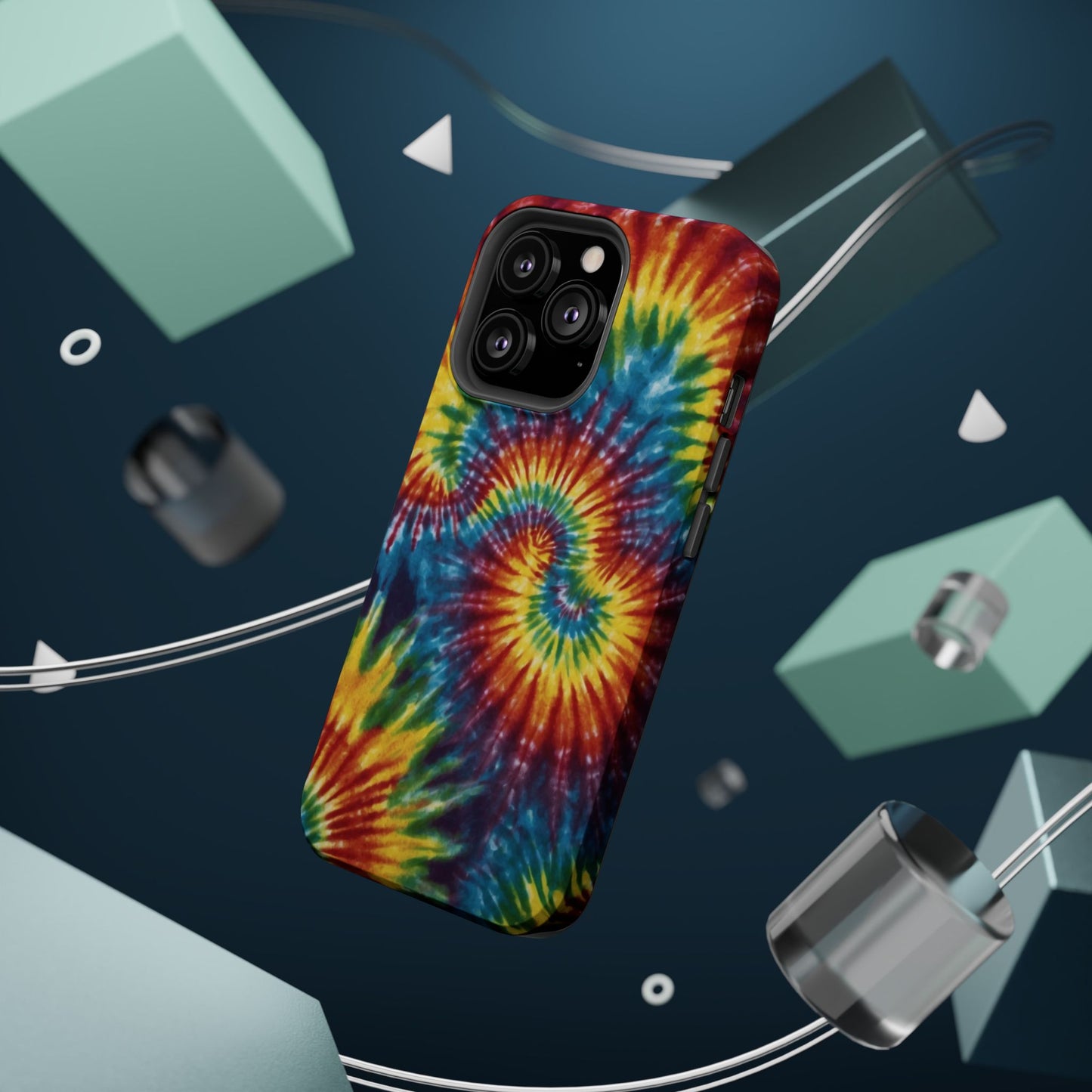 Retro Rainbow Tie-Dye MagSafe Case – Swirl Design