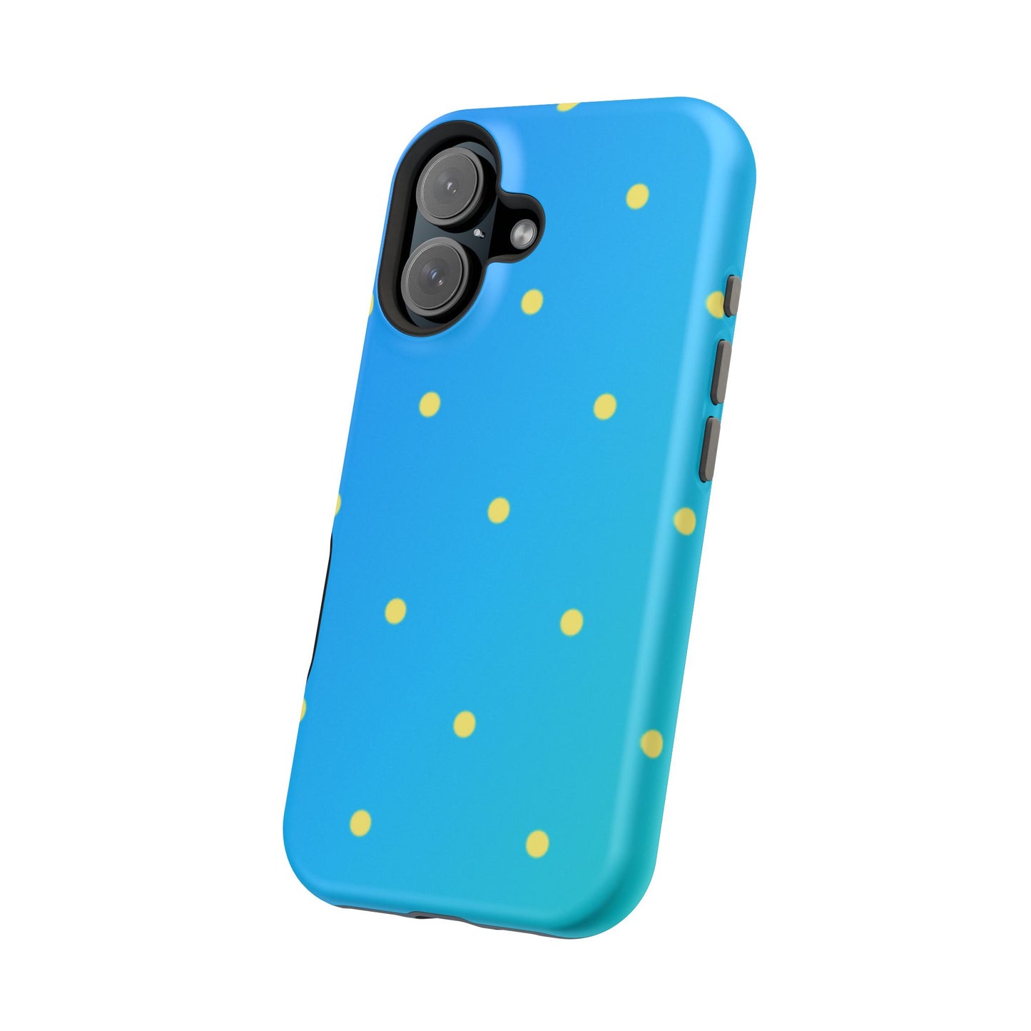 Blue Ocean Gradient Polka Dots MagSafe iPhone Case – Shockproof, Smooth Matte Finish, Dual-Layer Design